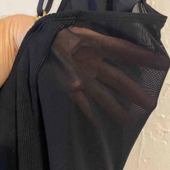 L*Space Elegant Hollywood Mesh Sides Black Swimwear One Piece Size XL - Picture 11 of 13